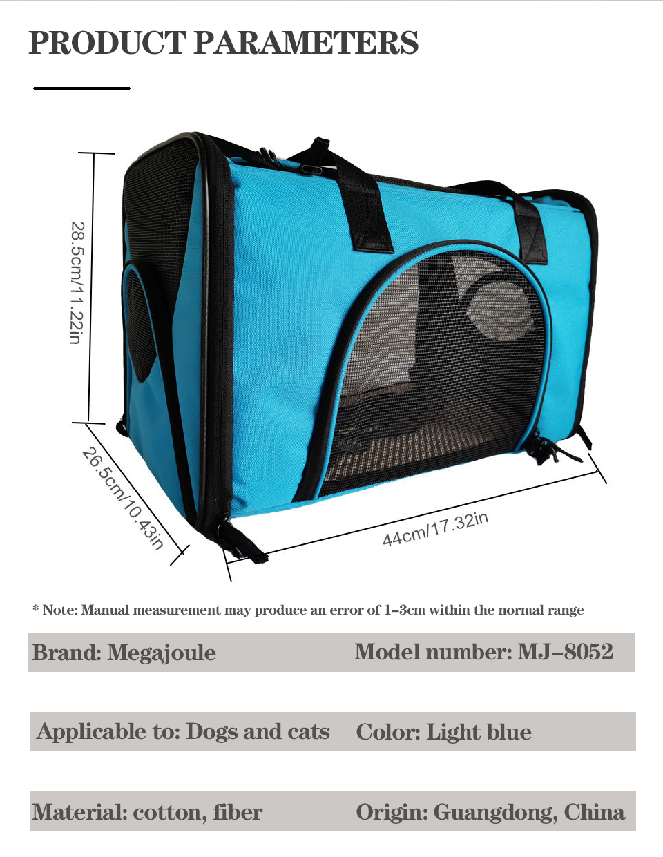 2023 Airline Approved Portable Dog Cat Bag Handbag Dog Carrier Bag Pet Bag(图6)