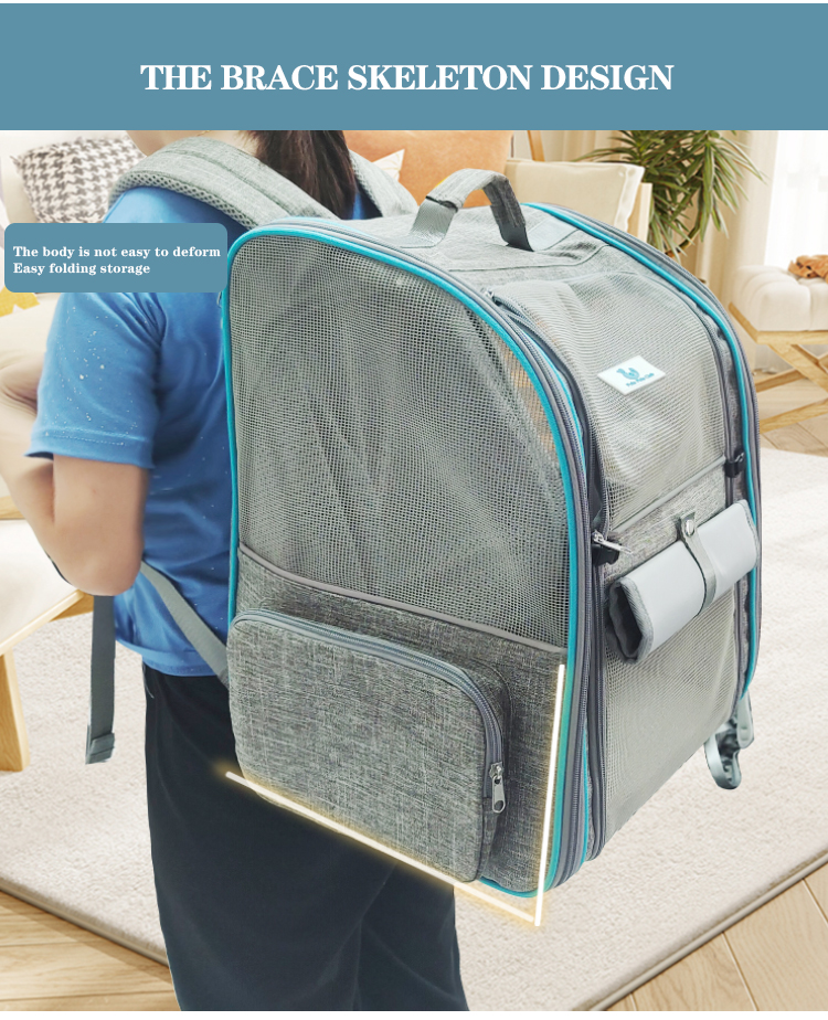 Custom Luxury Carrying Clear Collapsible Expandable Airline Approved Cat Dog Bag Backpack Cages Pet (图5)