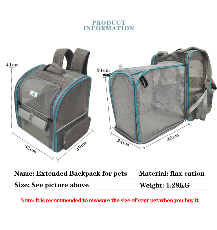 Custom Luxury Carrying Clear Collapsible Expandable Airline Approved Cat Dog Bag Backpack Cages Pet (图6)