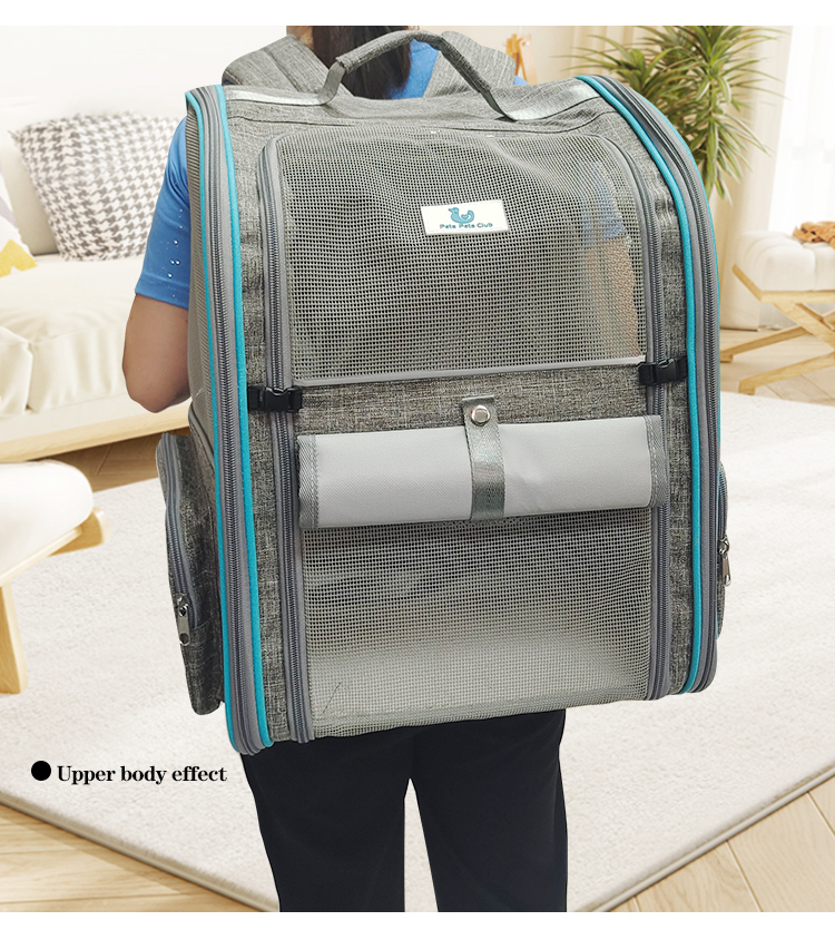 Custom Luxury Carrying Clear Collapsible Expandable Airline Approved Cat Dog Bag Backpack Cages Pet (图7)