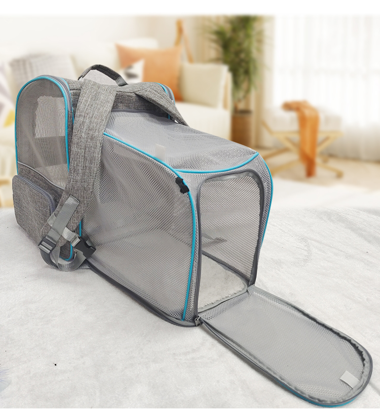 Custom Luxury Carrying Clear Collapsible Expandable Airline Approved Cat Dog Bag Backpack Cages Pet (图12)