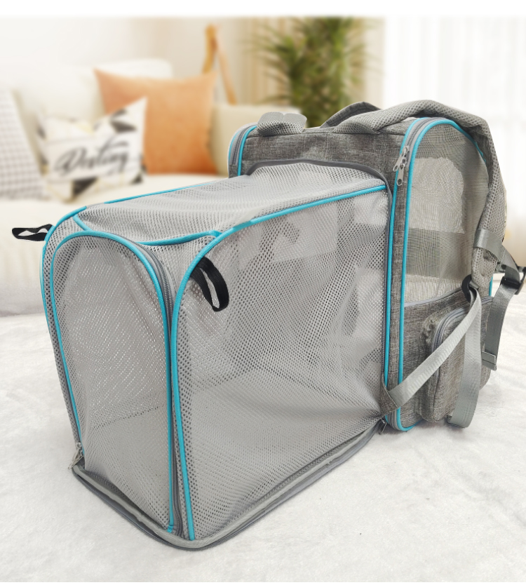Custom Luxury Carrying Clear Collapsible Expandable Airline Approved Cat Dog Bag Backpack Cages Pet (图13)