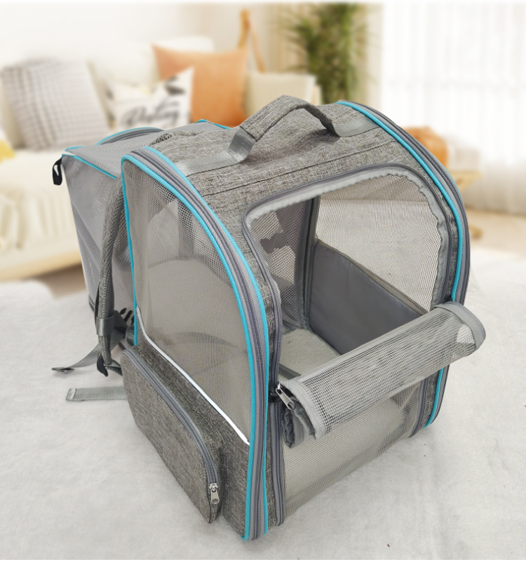 Custom Luxury Carrying Clear Collapsible Expandable Airline Approved Cat Dog Bag Backpack Cages Pet (图11)