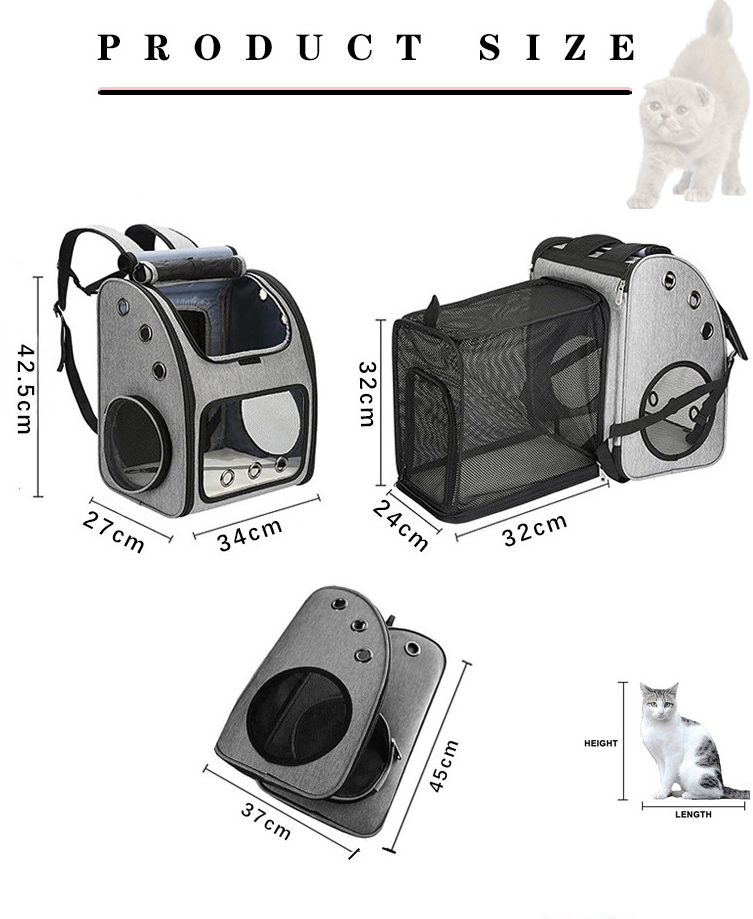 Expandable Pet Carrier Backpack With Breathable Mesh Bag Dogs Cats Small Animals Pet Carrier Bag Pet(图3)