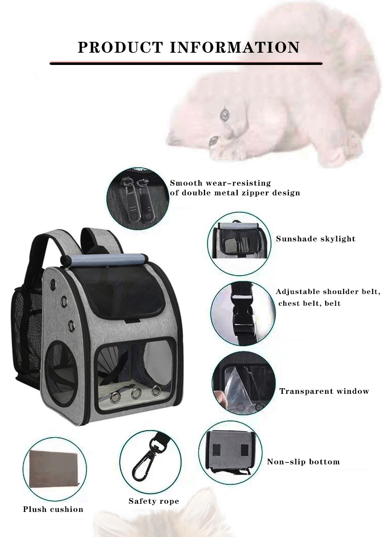 Expandable Pet Carrier Backpack With Breathable Mesh Bag Dogs Cats Small Animals Pet Carrier Bag Pet(图4)