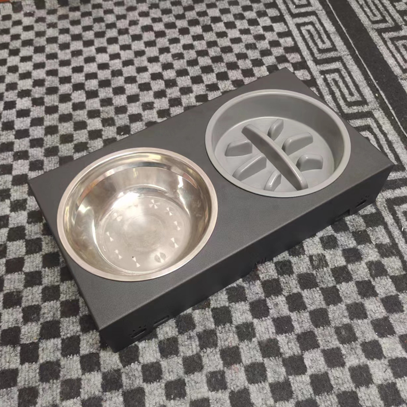 Stainless Steel Elevated Double Dog Bowl Table Adjustable Height Insulated Non Slip Raised Food Wate(图4)