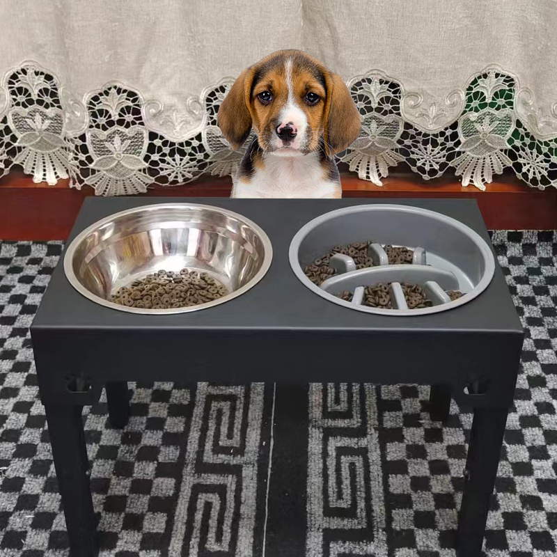 Stainless Steel Elevated Double Dog Bowl Table Adjustable Height Insulated Non Slip Raised Food Wate(图3)