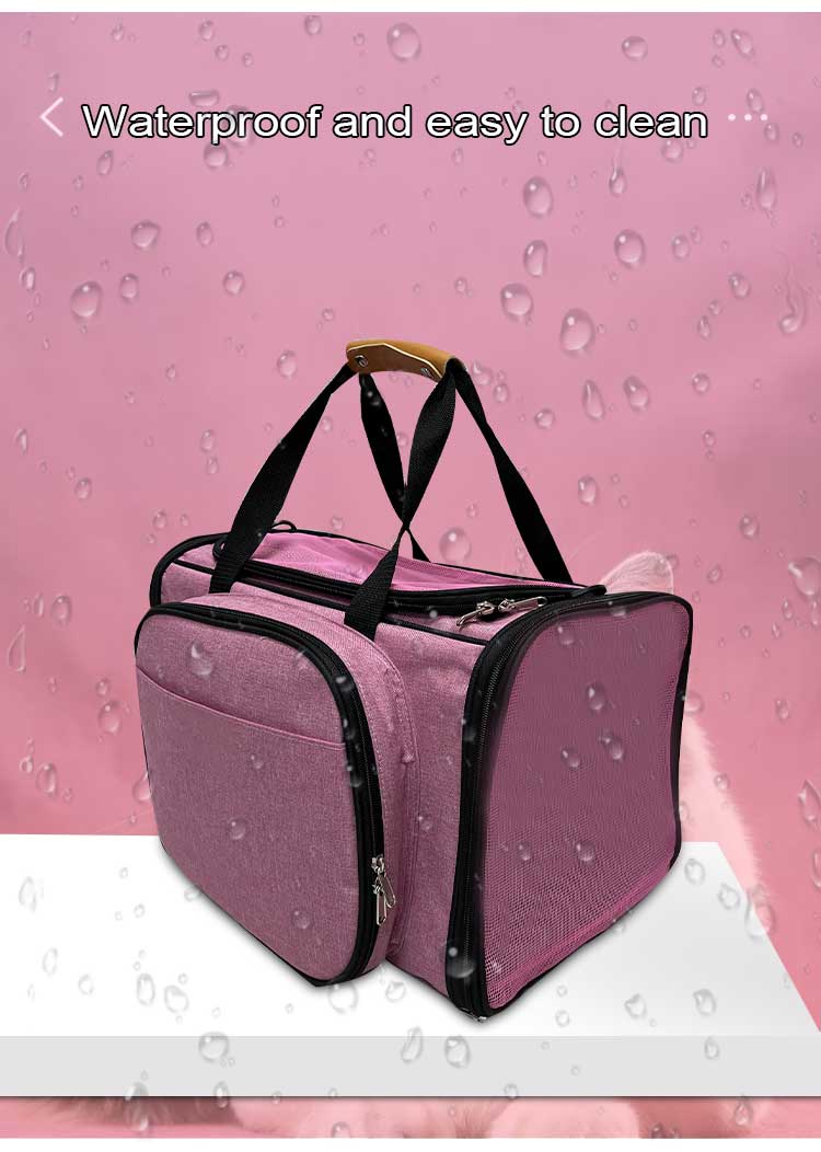 Foldable Front Expansion Pet Bag Oxford Zipper Closure Travel Bag for Dogs and Cats(图2)