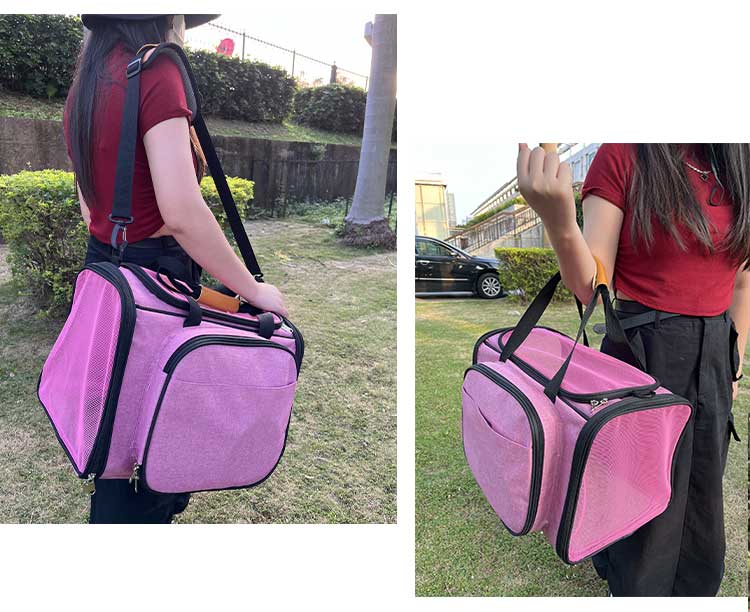Foldable Front Expansion Pet Bag Oxford Zipper Closure Travel Bag for Dogs and Cats(图5)