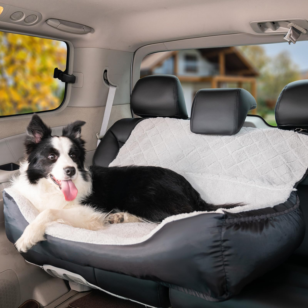 Dog Car Booster Seat Pet Car Seat Travel Safety Fully Detachable Washable for Back Seat, Portable Do(图1)