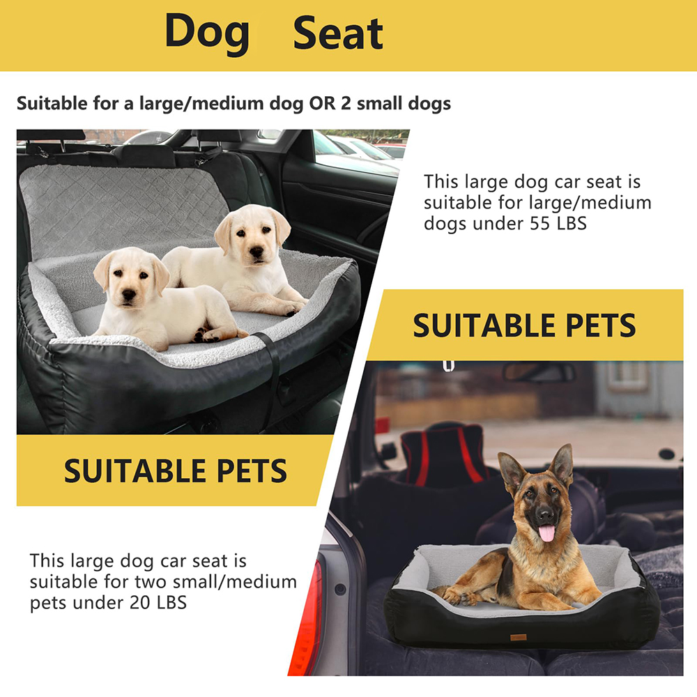 Dog Car Booster Seat Pet Car Seat Travel Safety Fully Detachable Washable for Back Seat, Portable Do(图6)