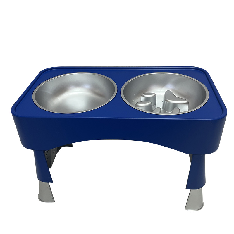 Fashion Pet Bowls Feeders Elevated Two Feeder Adjustable Height Pet Dog Double Bowls Slow Food Water(图6)