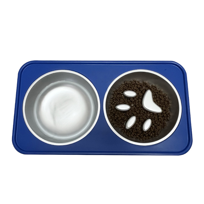 Fashion Pet Bowls Feeders Elevated Two Feeder Adjustable Height Pet Dog Double Bowls Slow Food Water(图5)
