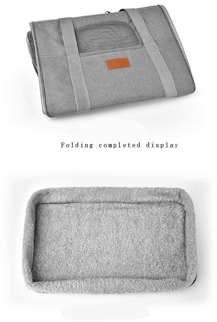  Light Grey Pet Carrier Bag Small-Batch Airline Approved Travel Supplies Zipper Closure Made Oxford (图7)
