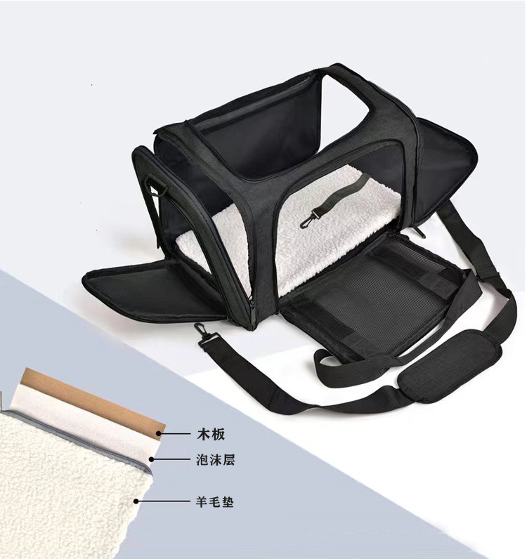 MJ热卖亚马逊爆款猫包 便携可折叠宠物外出包 透气单肩狗狗携挎包(图7)