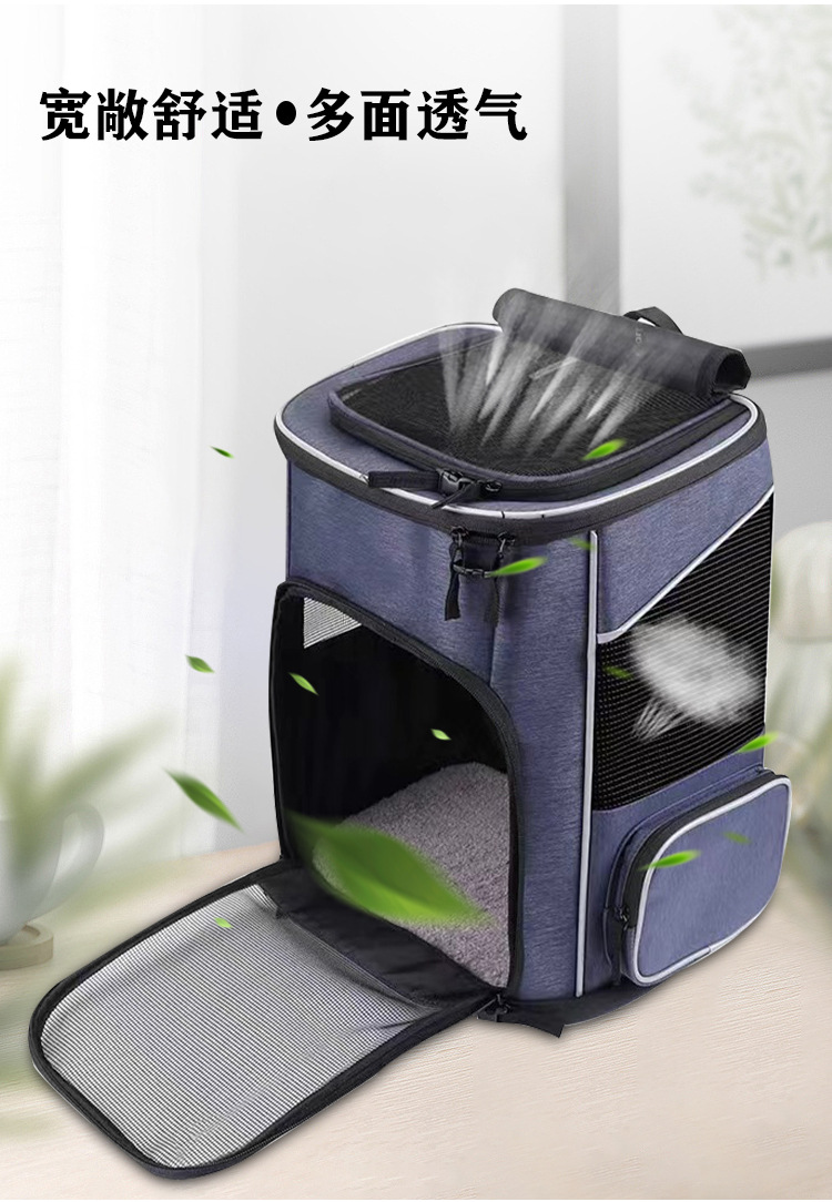 MJ跨境爆款宠物包 户外旅行便携宠物双肩包 透气猫狗宠物背包现货(图3)