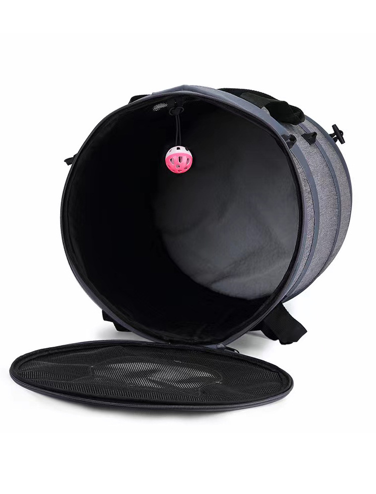 MJ新款多功能可折叠三合一宠物包 外出便携手提包 透气猫隧道(图7)