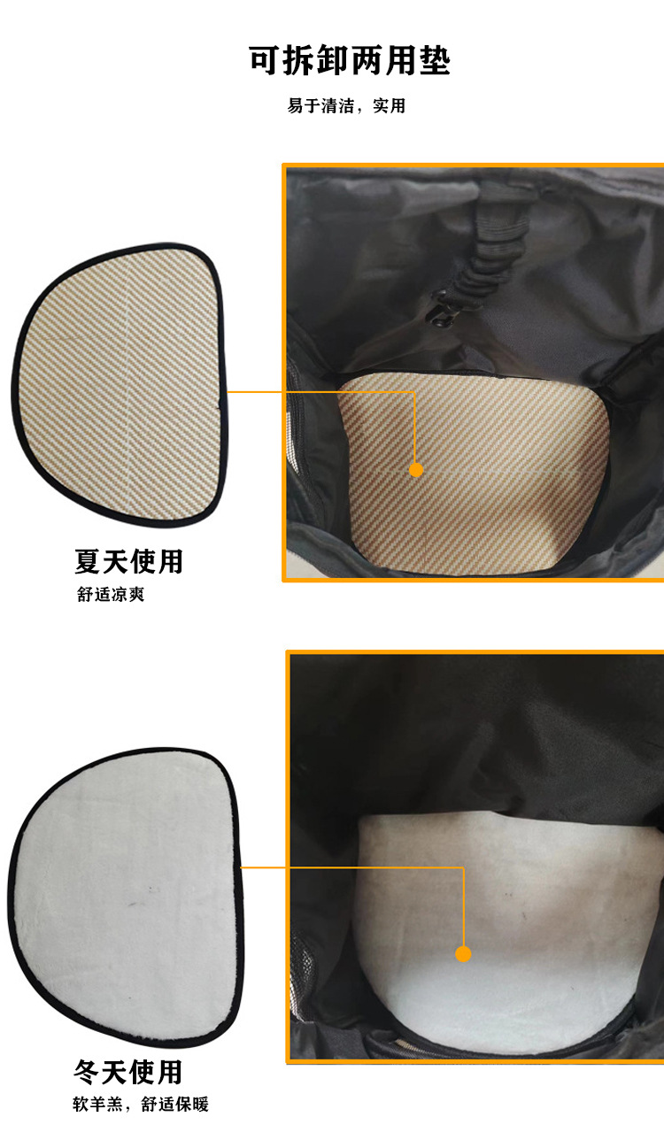 MJ新款旅行外出便携双肩包 宠物背包 小型犬狗包 舒适可折叠猫包(图6)