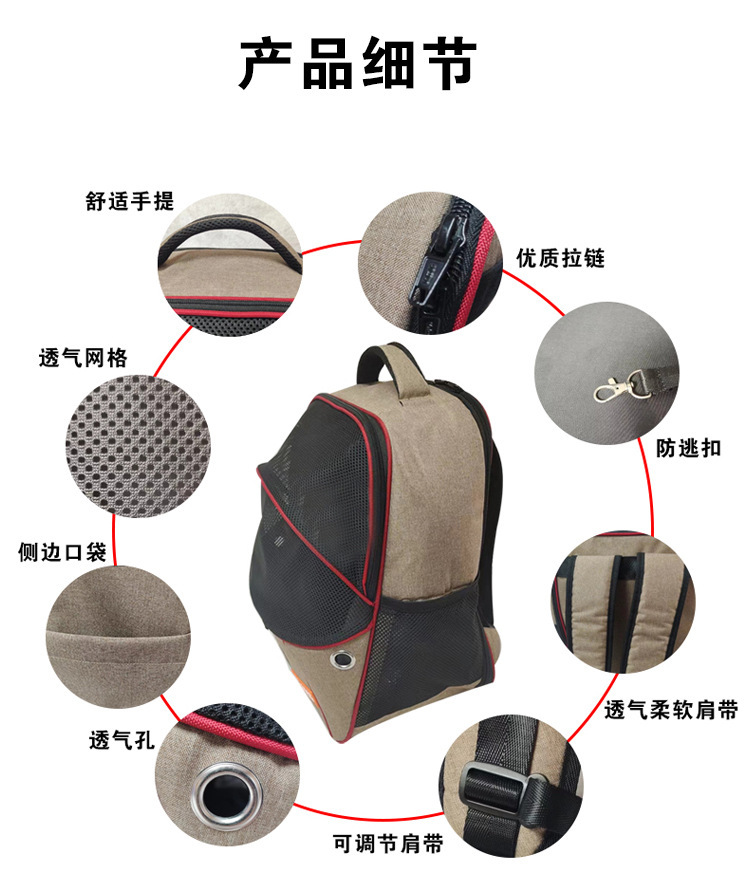 MJ定制宠物网布背包 跨境新款猫包 透气狗狗双肩包外出便携宠物包(图7)
