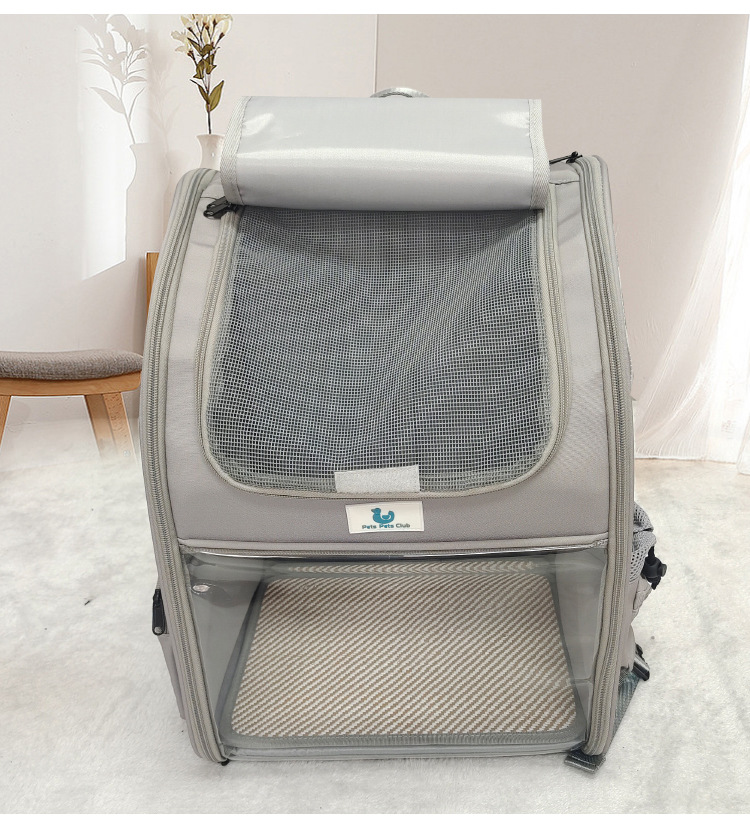 定制跨境猫包大容量透气双肩宠物包外出便携宠物背包网布猫咪包(图11)