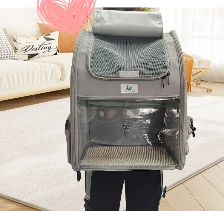 定制跨境猫包大容量透气双肩宠物包外出便携宠物背包网布猫咪包(图14)