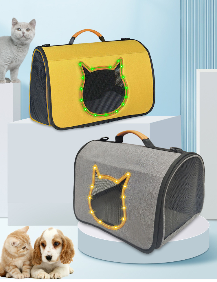 定制猫包 外出便携宠物包手提单肩斜跨狗包 旅行猫咪用品宠物用品(图1)