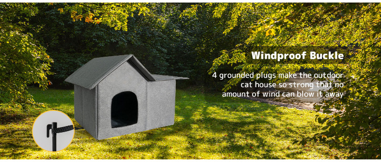 定制户外防水宠物窝防寒帐篷猫窝狗窝牛津布宠物床可拆洗流浪猫舍(图11)