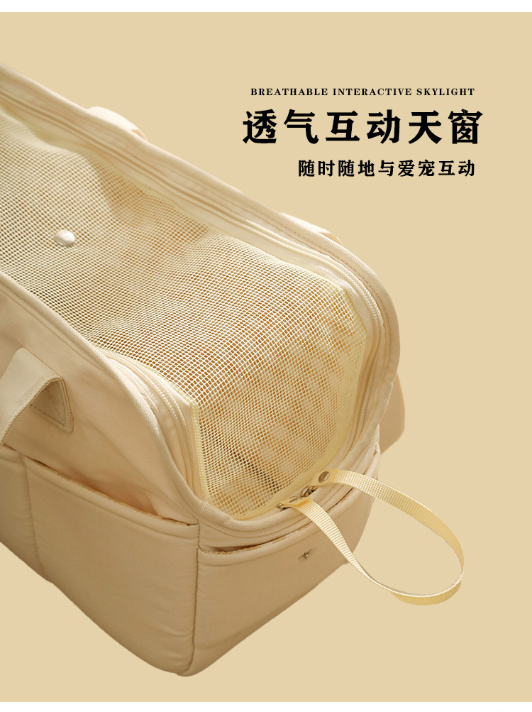 MJ定制韩国宠物用品 猫猫狗狗旅行外出包 单肩手提包纯棉大容量(图3)