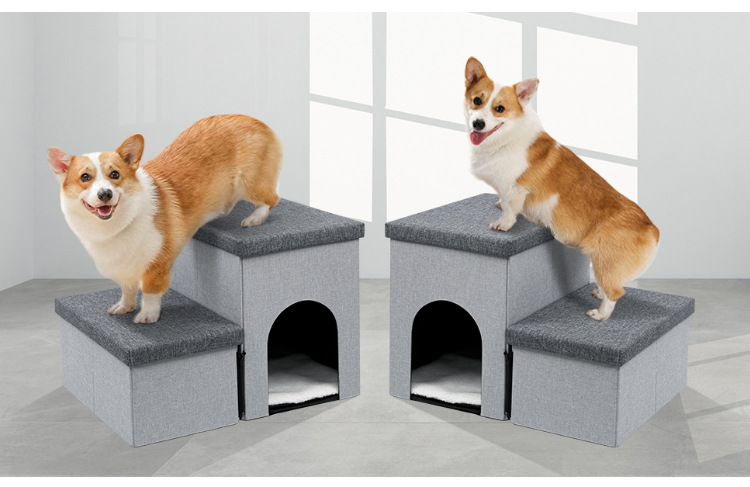 定制宠物窝狗狗爬梯两用款宠物用品狗狗楼梯折叠收纳猫咪狗狗爬梯(图9)