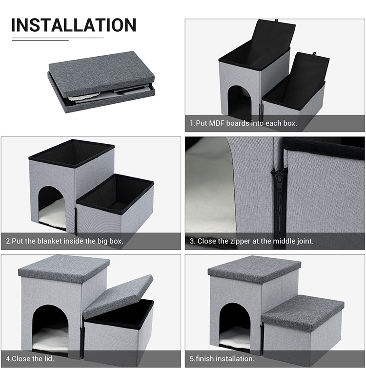 定制宠物窝狗狗爬梯两用款宠物用品狗狗楼梯折叠收纳猫咪狗狗爬梯(图7)
