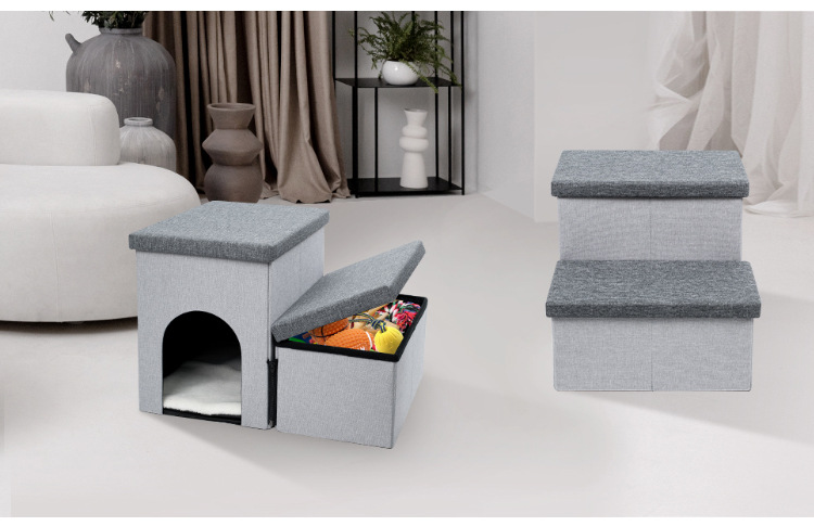 定制宠物窝狗狗爬梯两用款宠物用品狗狗楼梯折叠收纳猫咪狗狗爬梯(图4)