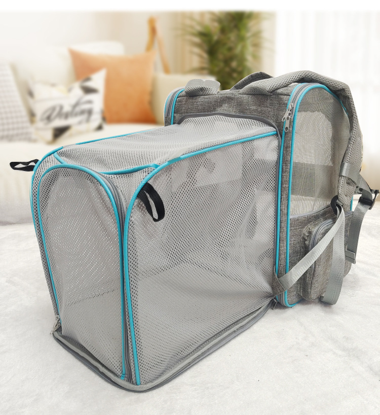 定制亚马逊透气猫包外出便携宠物背包猫咪书包携带轻便可折叠狗包(图15)