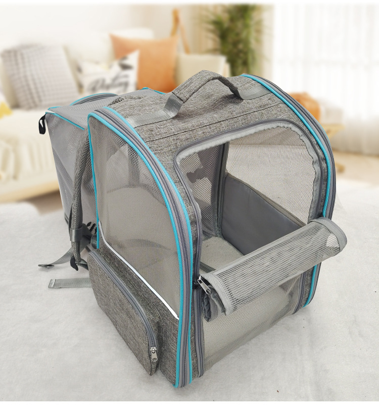 定制亚马逊透气猫包外出便携宠物背包猫咪书包携带轻便可折叠狗包(图13)