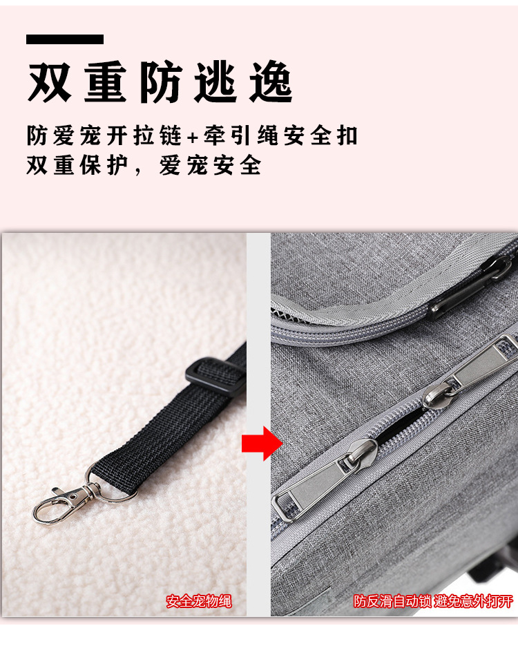 猫外出包新款便携宠物拉杆箱可拆卸万向轮透气可折叠大容量宠物包(图8)