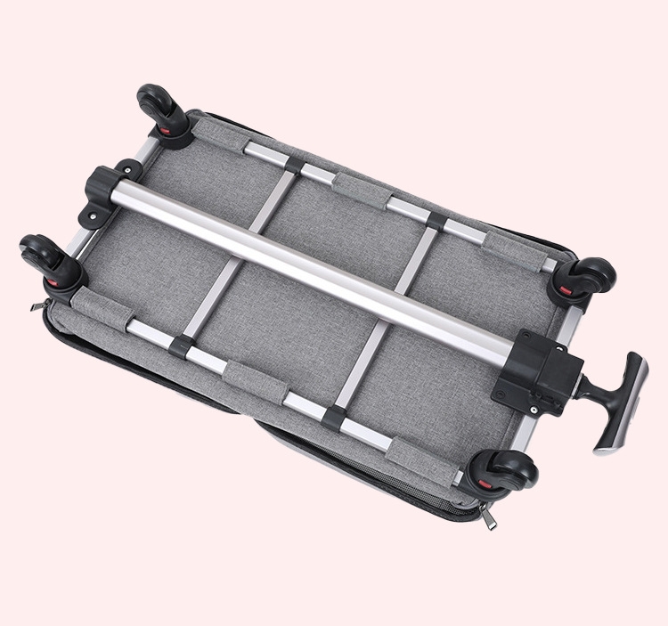 猫外出包新款便携宠物拉杆箱可拆卸万向轮透气可折叠大容量宠物包(图24)