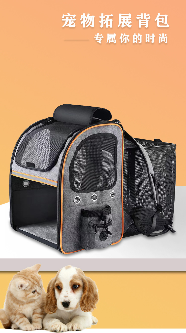 MJ新款拓展猫包外出便携宠物双肩背包太空舱大容量透气中型狗狗包(图2)