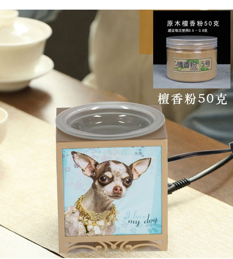 MJ定制电子香熏炉家用小夜灯定时调温创意陶瓷通电檀香炉跨境爆款(图4)