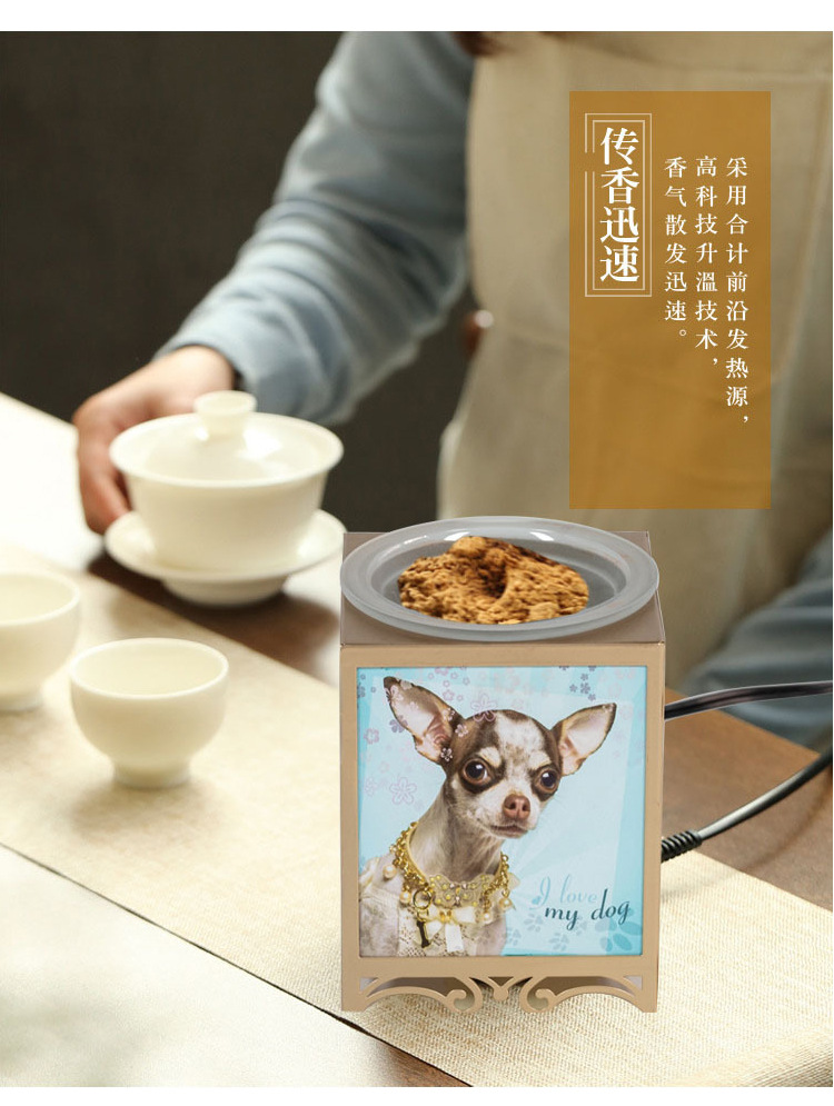 MJ定制电子香熏炉家用小夜灯定时调温创意陶瓷通电檀香炉跨境爆款(图6)