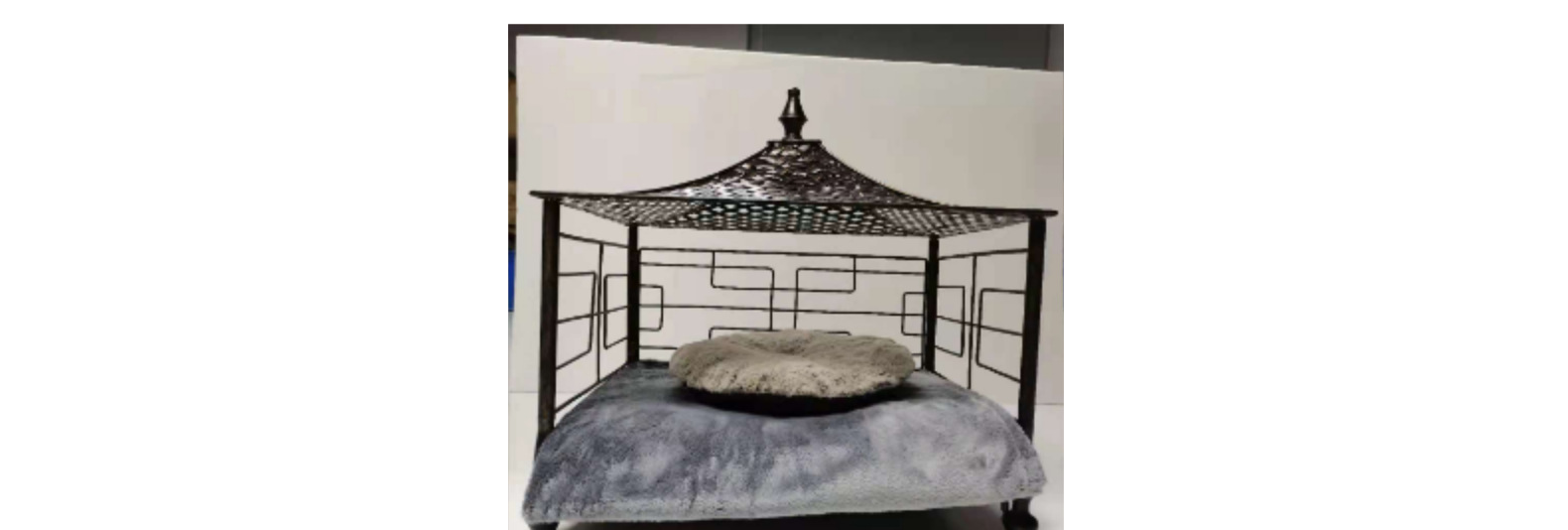 MJ定制狗床 可拆洗中小型犬猫 铁艺狗窝欧美风格铁床冬季宠物垫子(图4)