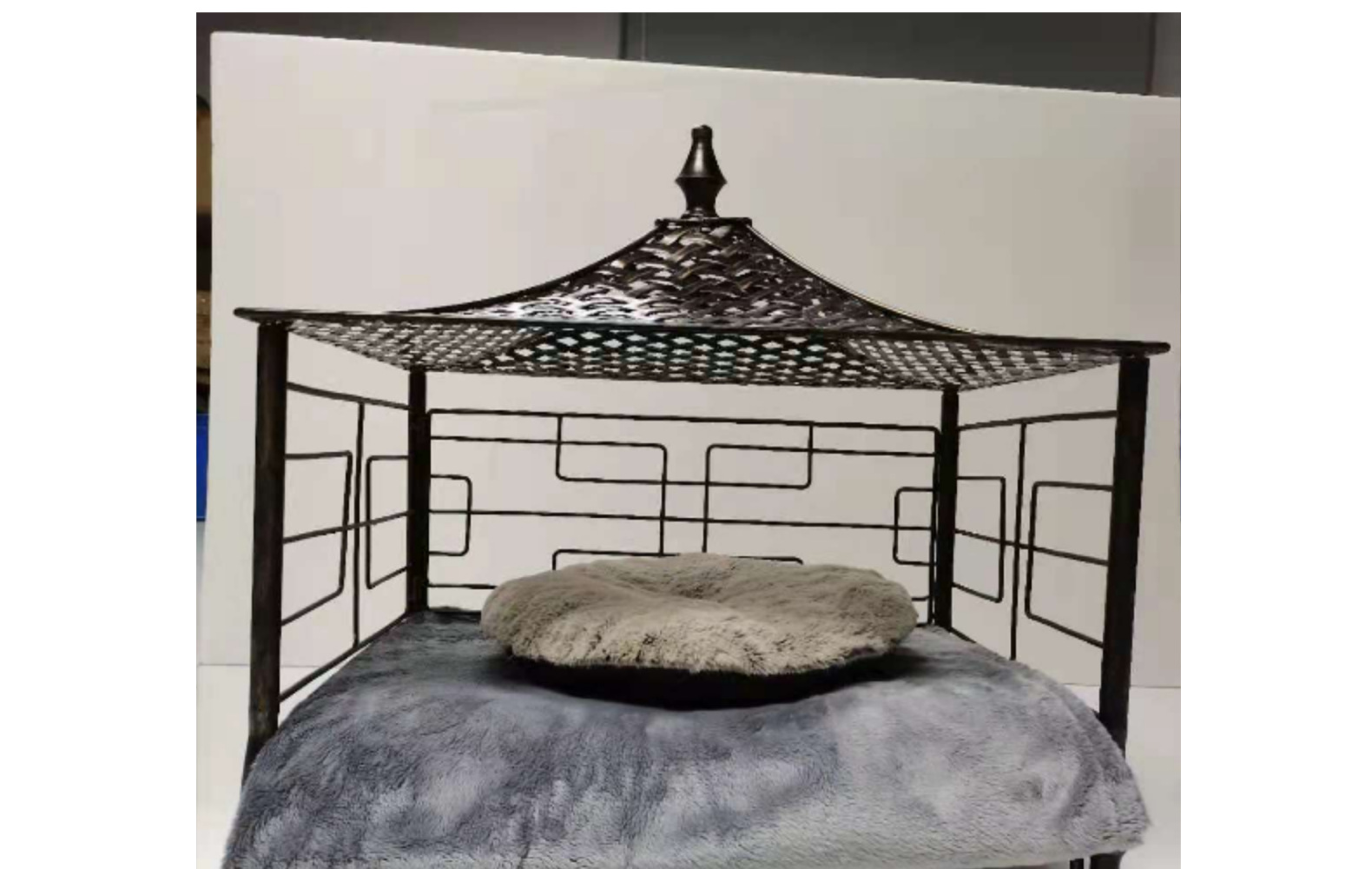 MJ定制狗床 可拆洗中小型犬猫 铁艺狗窝欧美风格铁床冬季宠物垫子(图6)