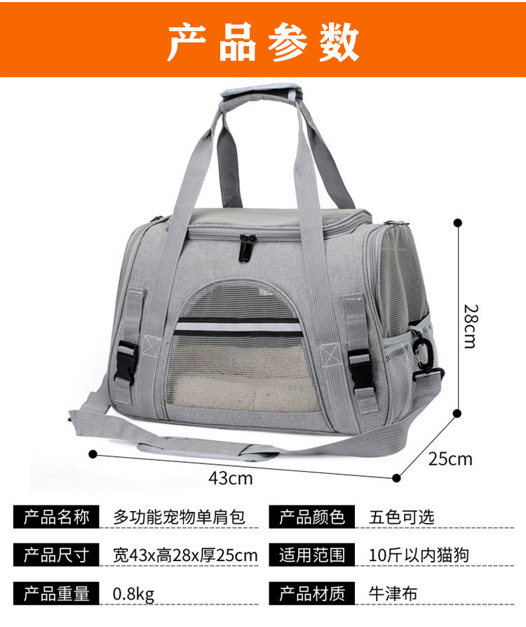 猫包宠物包亚马逊宠物用品宠物手提包透气可折叠外出猫咪狗外出包(图15)