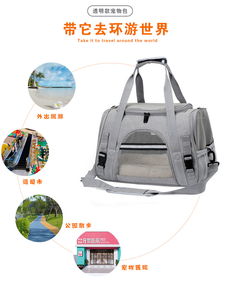 猫包宠物包亚马逊宠物用品宠物手提包透气可折叠外出猫咪狗外出包(图3)