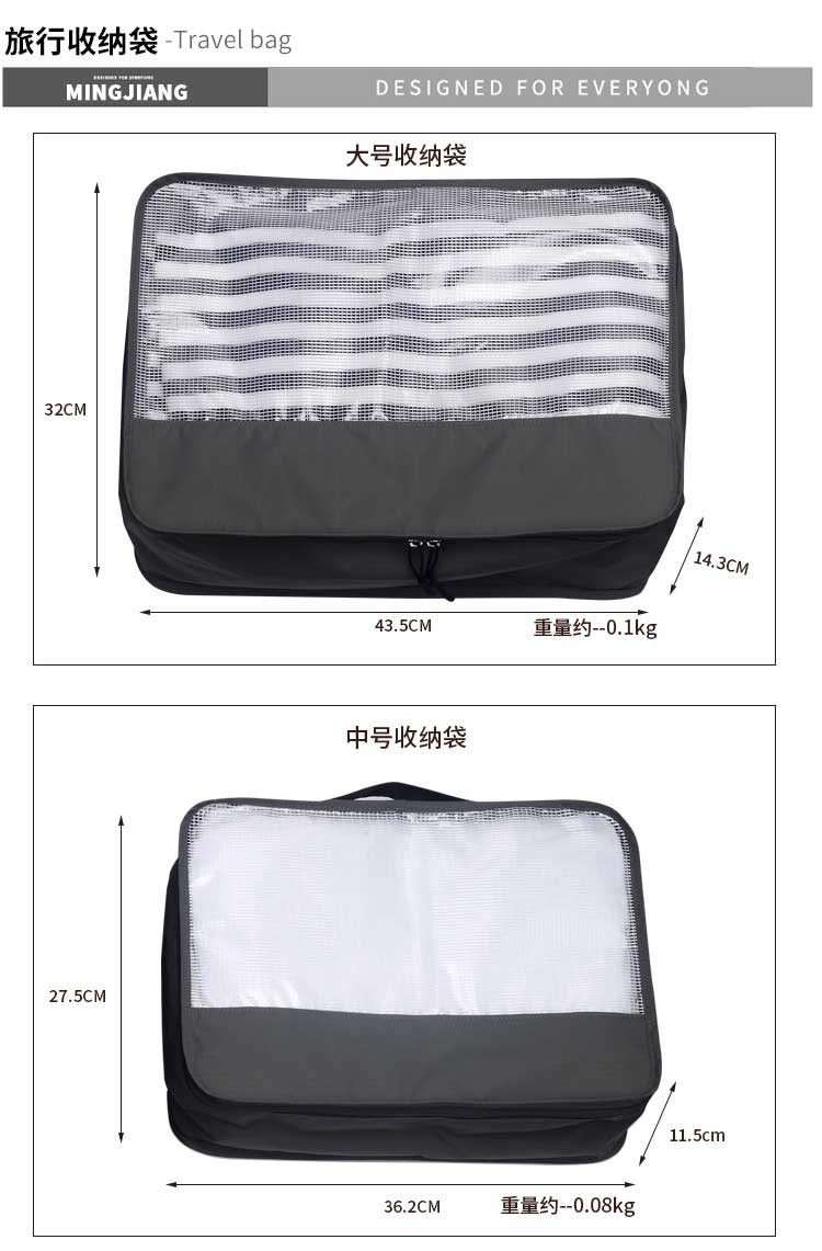 跨境亚马逊爆款旅行收纳包七件套旅游分类洗漱包行李包束口袋套装(图5)