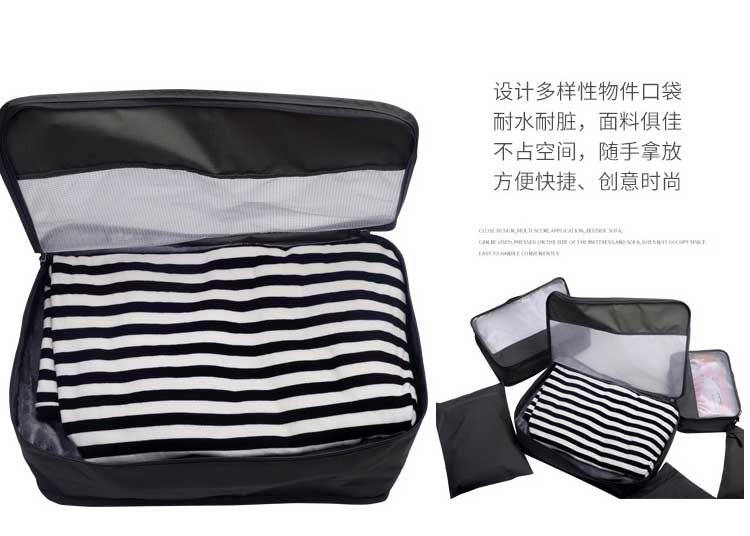 跨境亚马逊爆款旅行收纳包七件套旅游分类洗漱包行李包束口袋套装(图9)