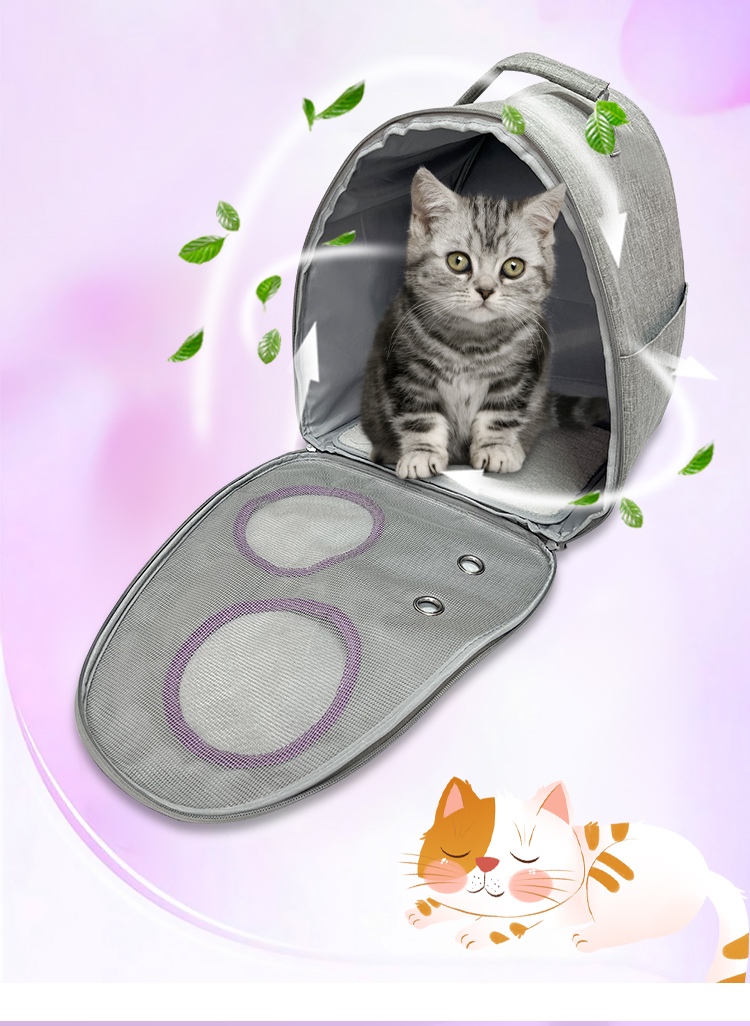 猫包大容量透气四季通用外出便携包宠物双肩背包猫咪狗狗手提书包(图6)