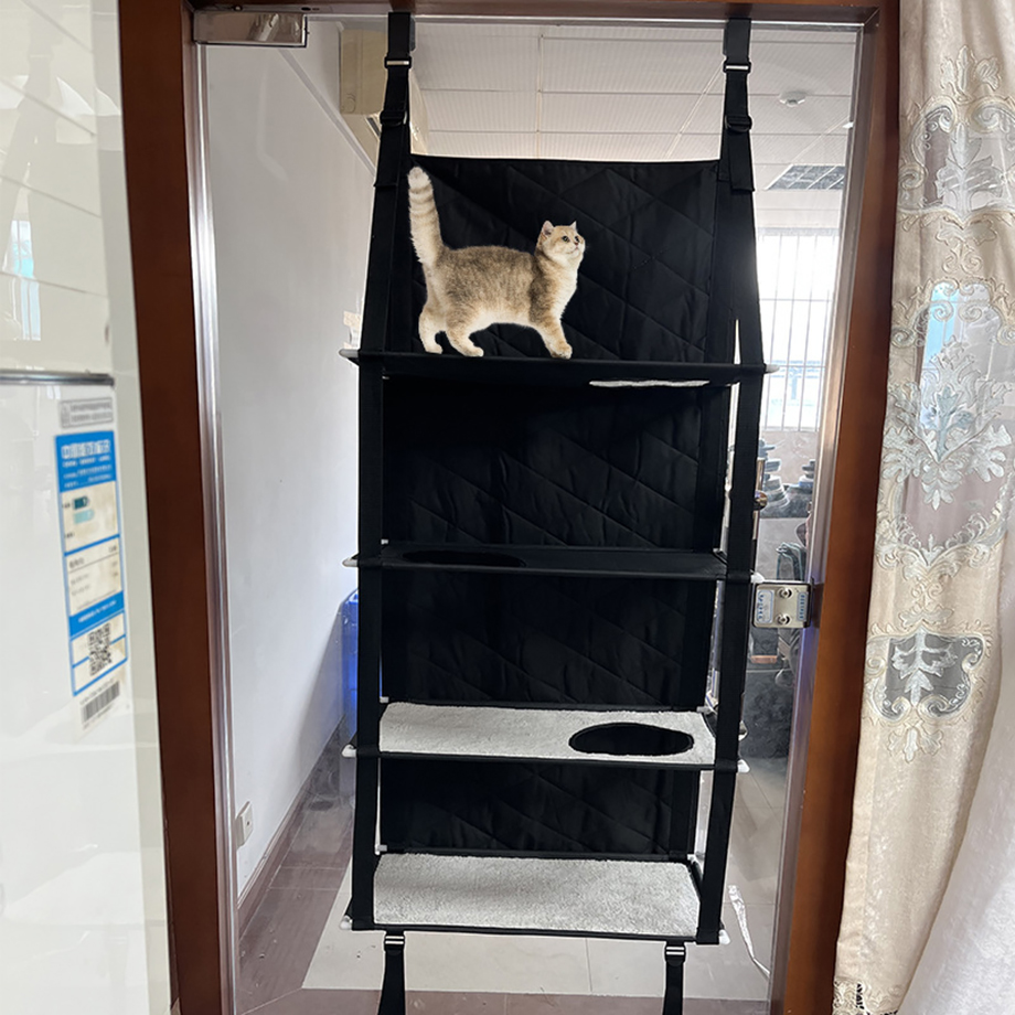 厂家定制门后猫爬架猫别墅猫笼家用室内猫屋猫窝超大空间猫挂床(图2)