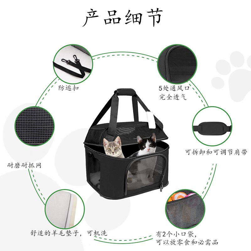 定制亚马逊爆款宠物外出包新款手提宠物袋户外便携猫咪狗狗双肩包(图1)