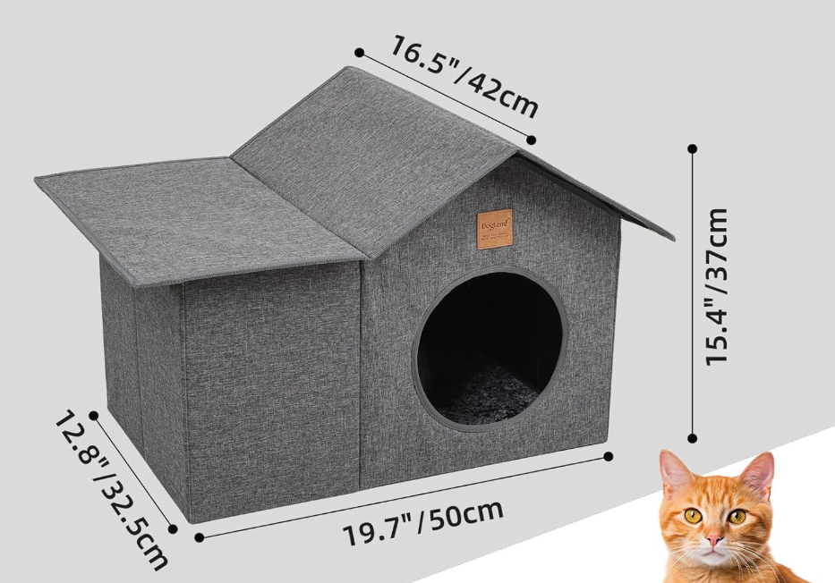 户外定制防水宠物窝防寒帐篷猫窝狗窝牛津布宠物床可拆洗流浪猫舍(图1)