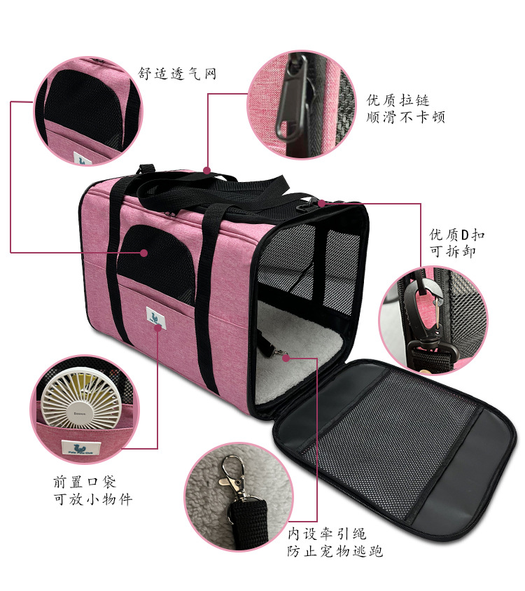 新款猫包外出便携式透气车载宠物包手提可折叠宠物袋多功能狗背包(图8)