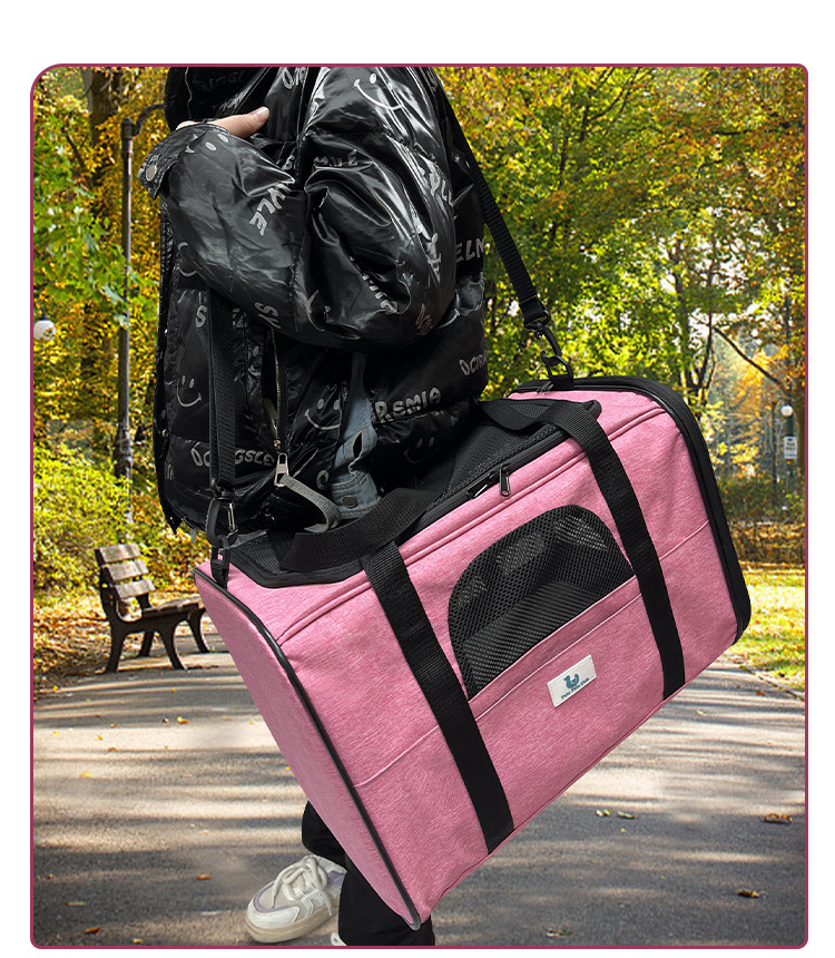 新款猫包外出便携式透气车载宠物包手提可折叠宠物袋多功能狗背包(图5)